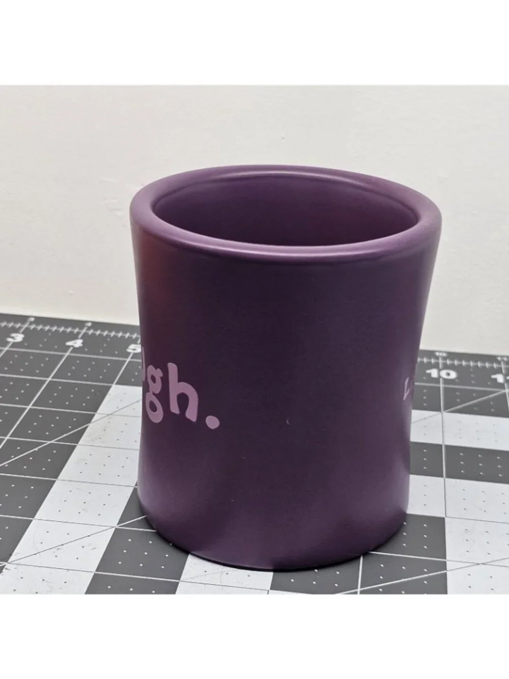 Good Home by Life Is Good Purple Matte Diner Coffee Mug Laugh Stoneware Cup